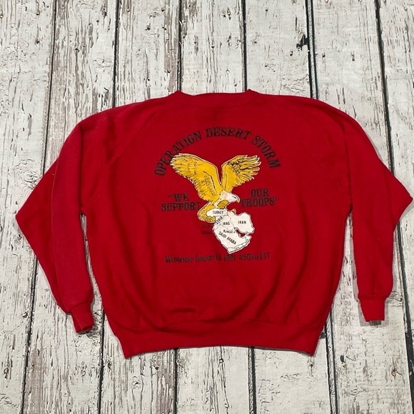 Vintage 90s Operation Desert Storm 1990s Crewneck Military Sweatshirt - Picture 2 of 5